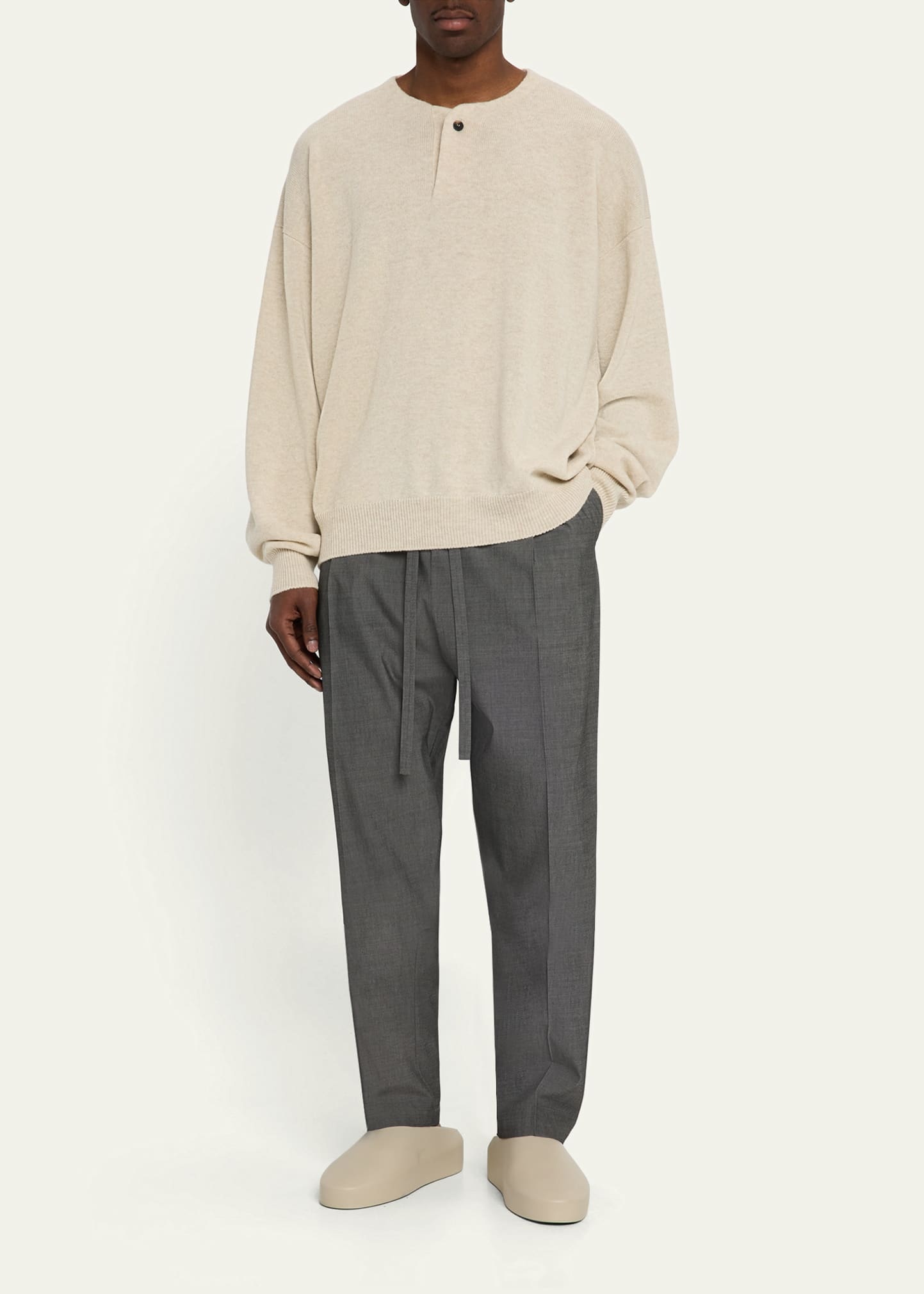 Men's Fine Knit Henley Shirt - 2