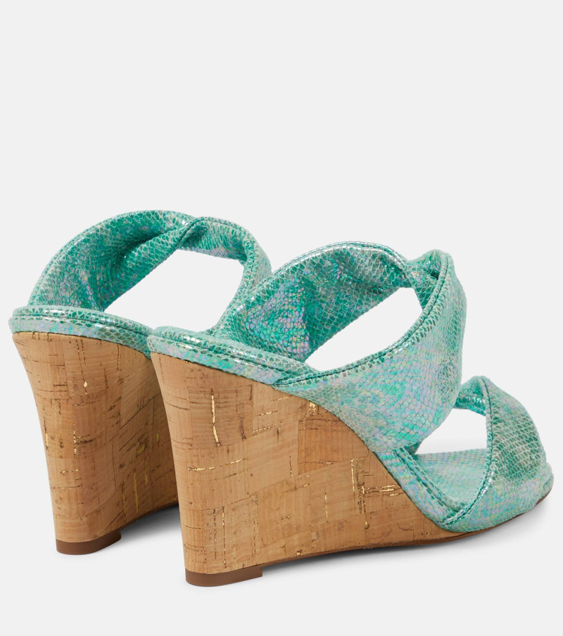 Twist leather wedge sandals 3