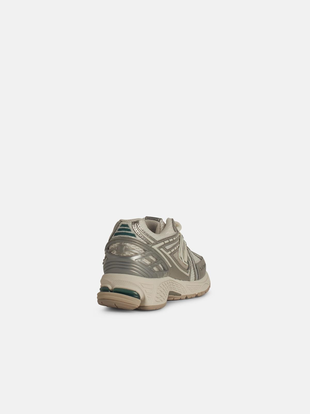 '1906R' SILVER LEATHER BLEND SNEAKERS - 3