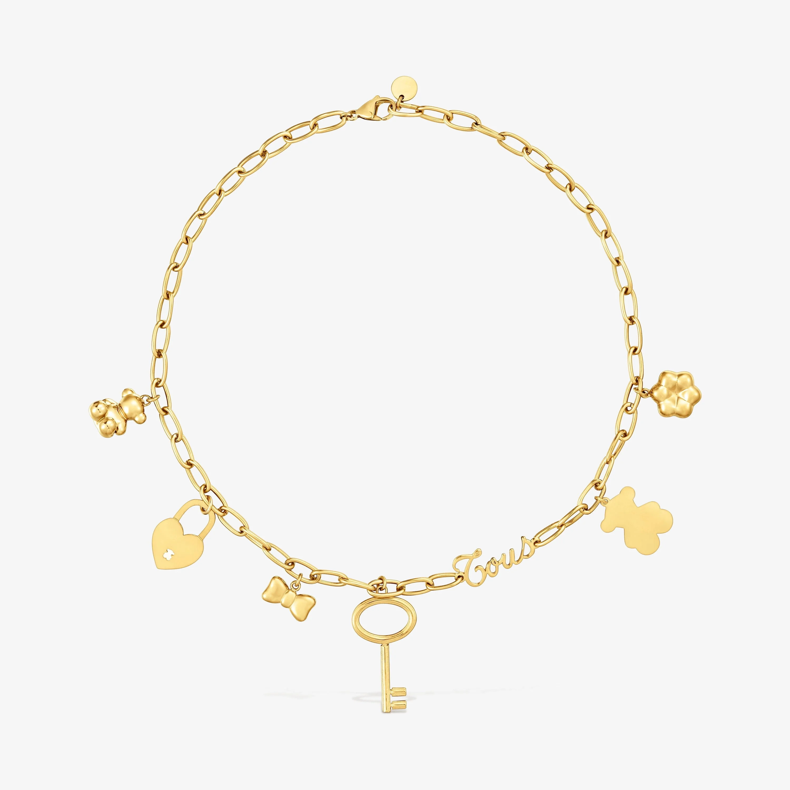 Gold-colored steel Necklace with hanging charms TOUS Charming - 1