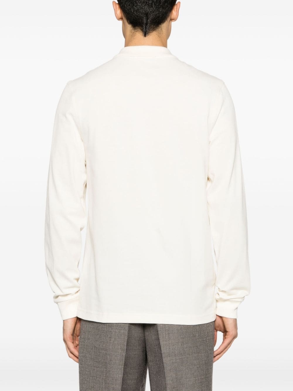 logo-embroidered cotton polo shirt - 4