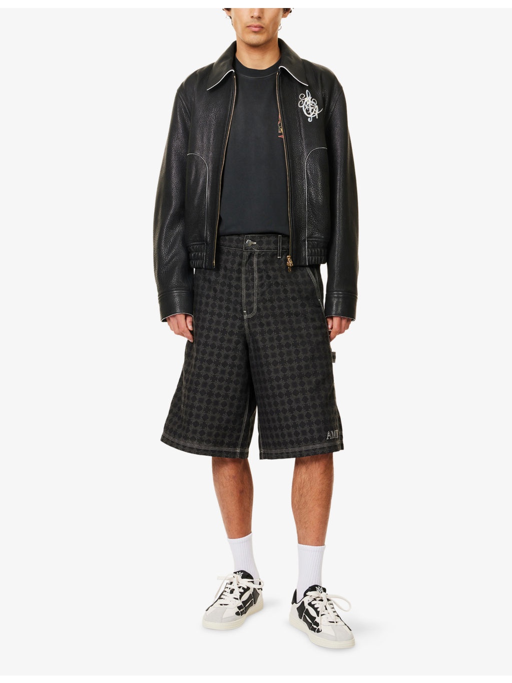 Ma Quad Work Monogram-Print Cotton And Linen Shorts - 2