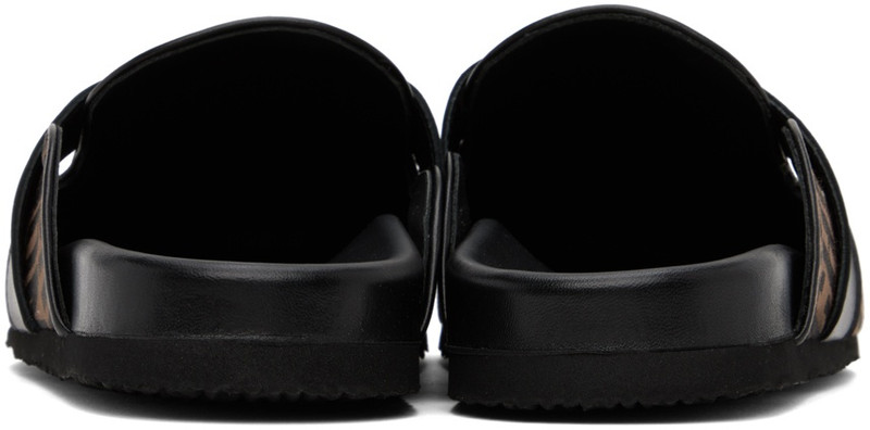 Moschino Black & Brown Logo Slippers outlook