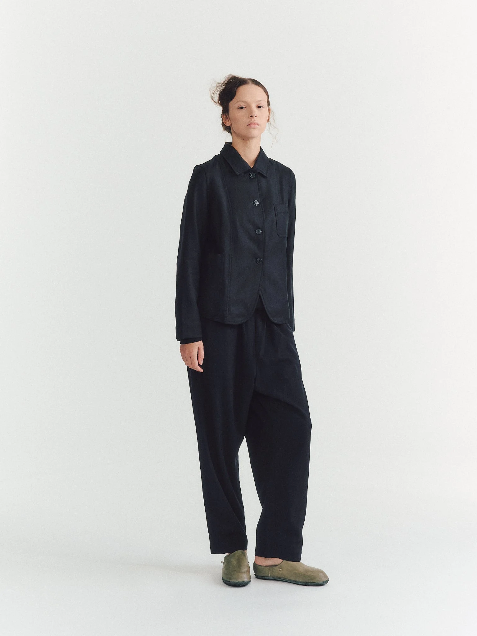 INES JACKET - FLANEL - NAVY - 1