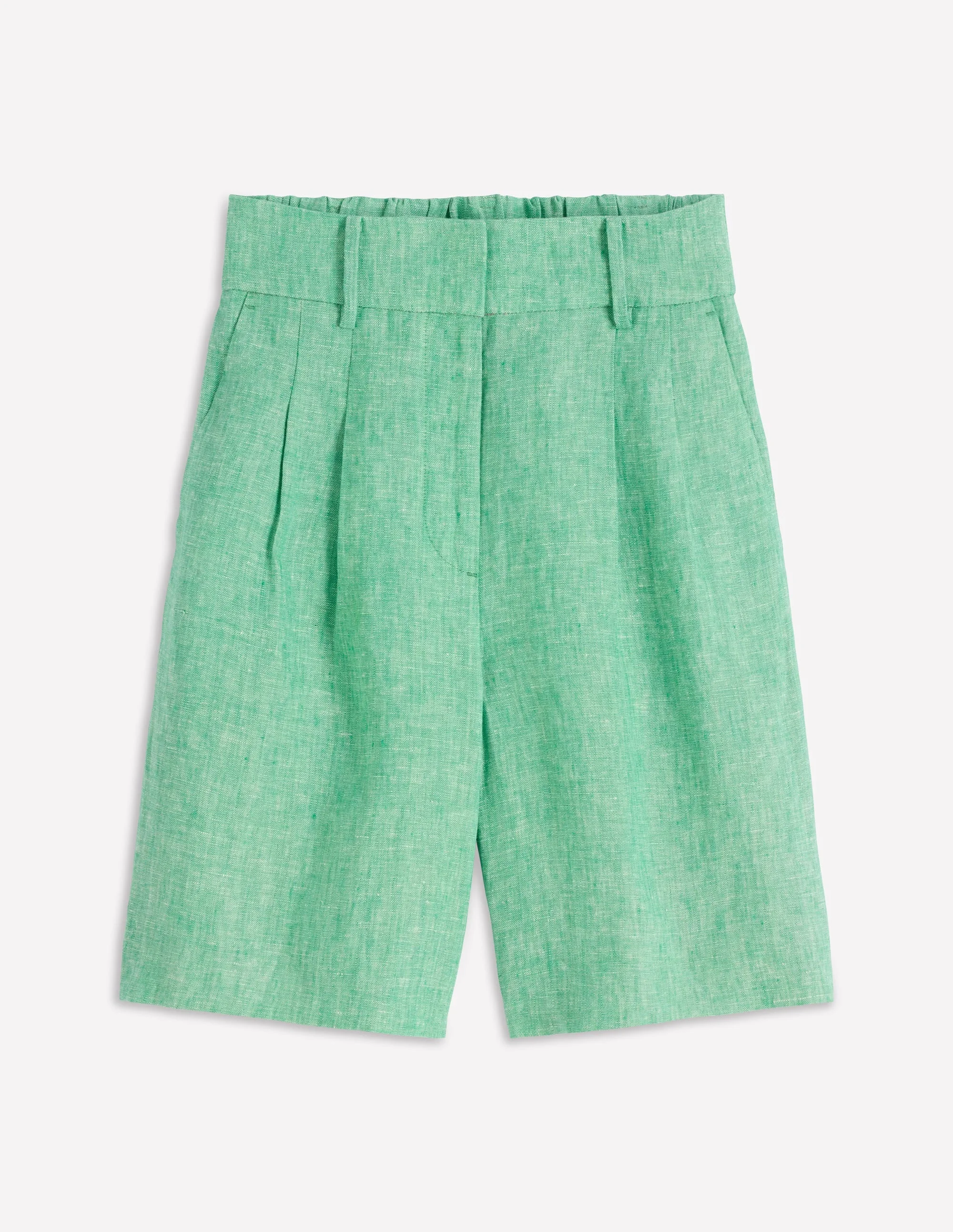 Kensington Linen Shorts-Aloe Green Chambray - 1