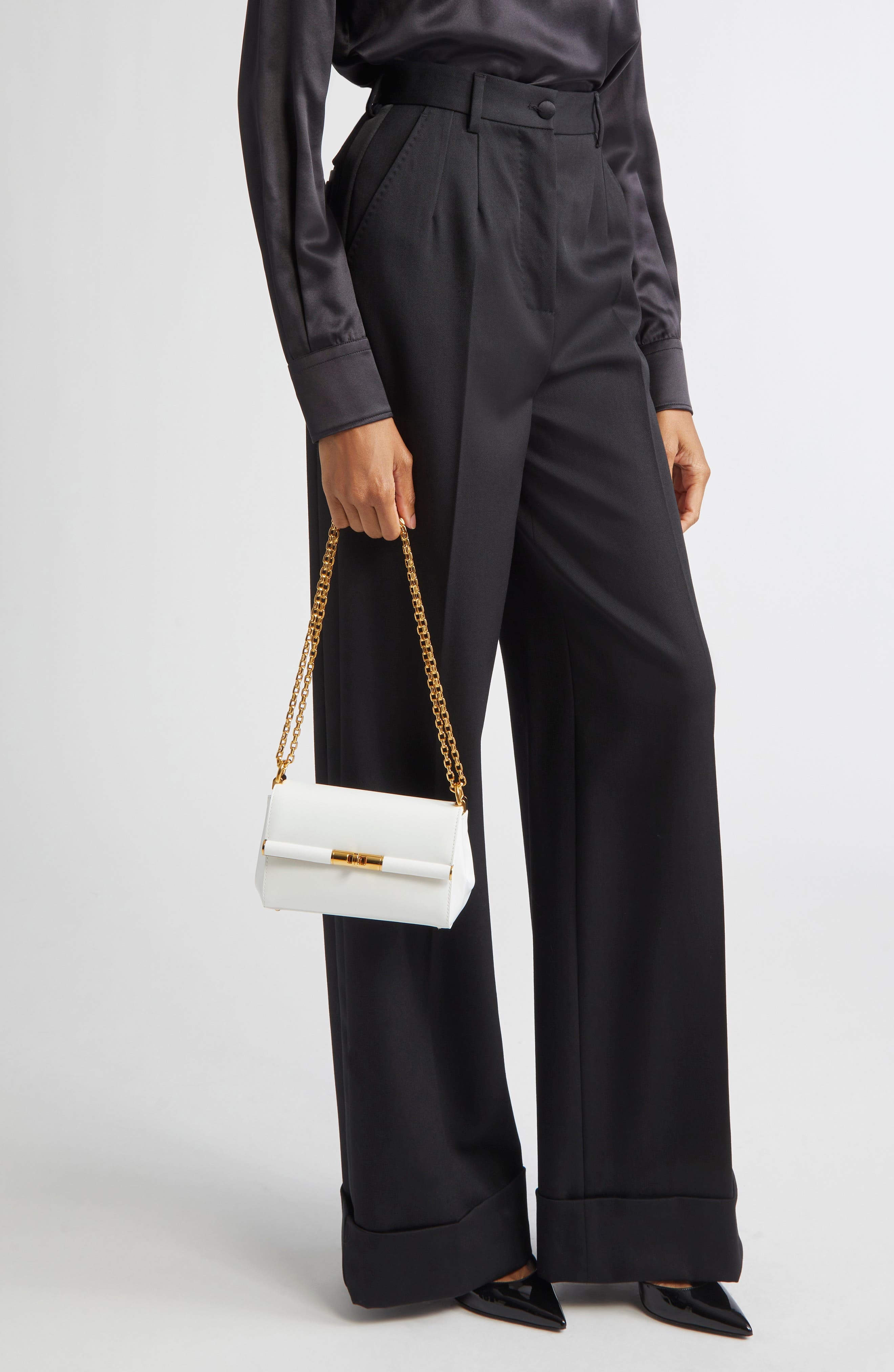 Dolce&Gabbana Marlene Chain Strap Shoulder Bag in Bianco Ottico at Nordstrom - 3