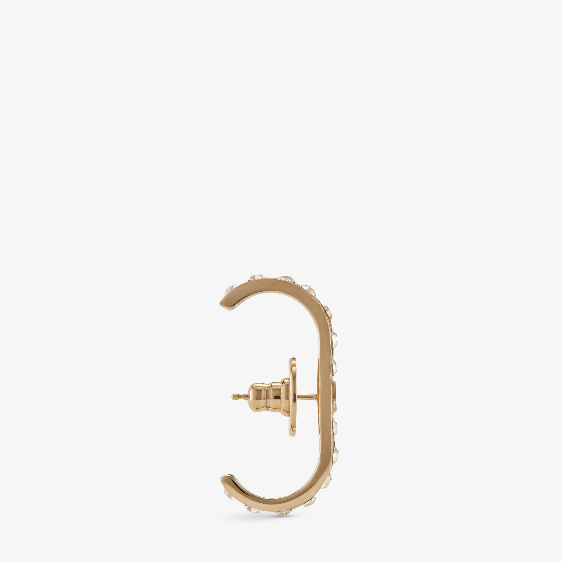 JC Cuff Earring
Gold-finish Metal and Crystal Cuff Earrings with JC Monogram - 3