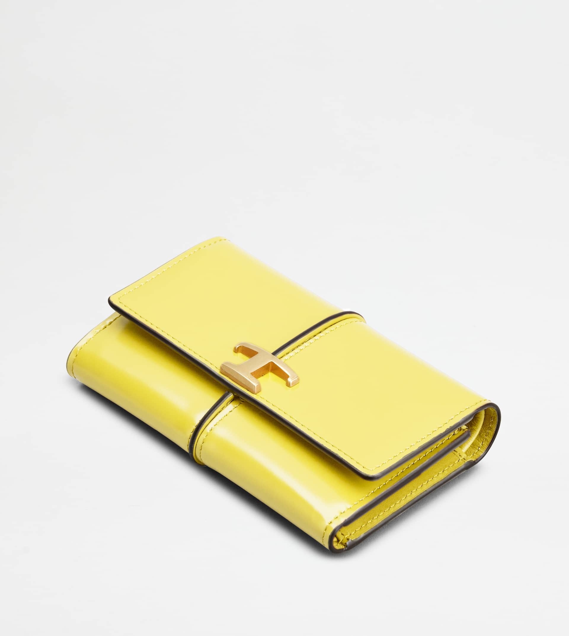 T TIMELESS WALLET IN LEATHER - GOLD - 4