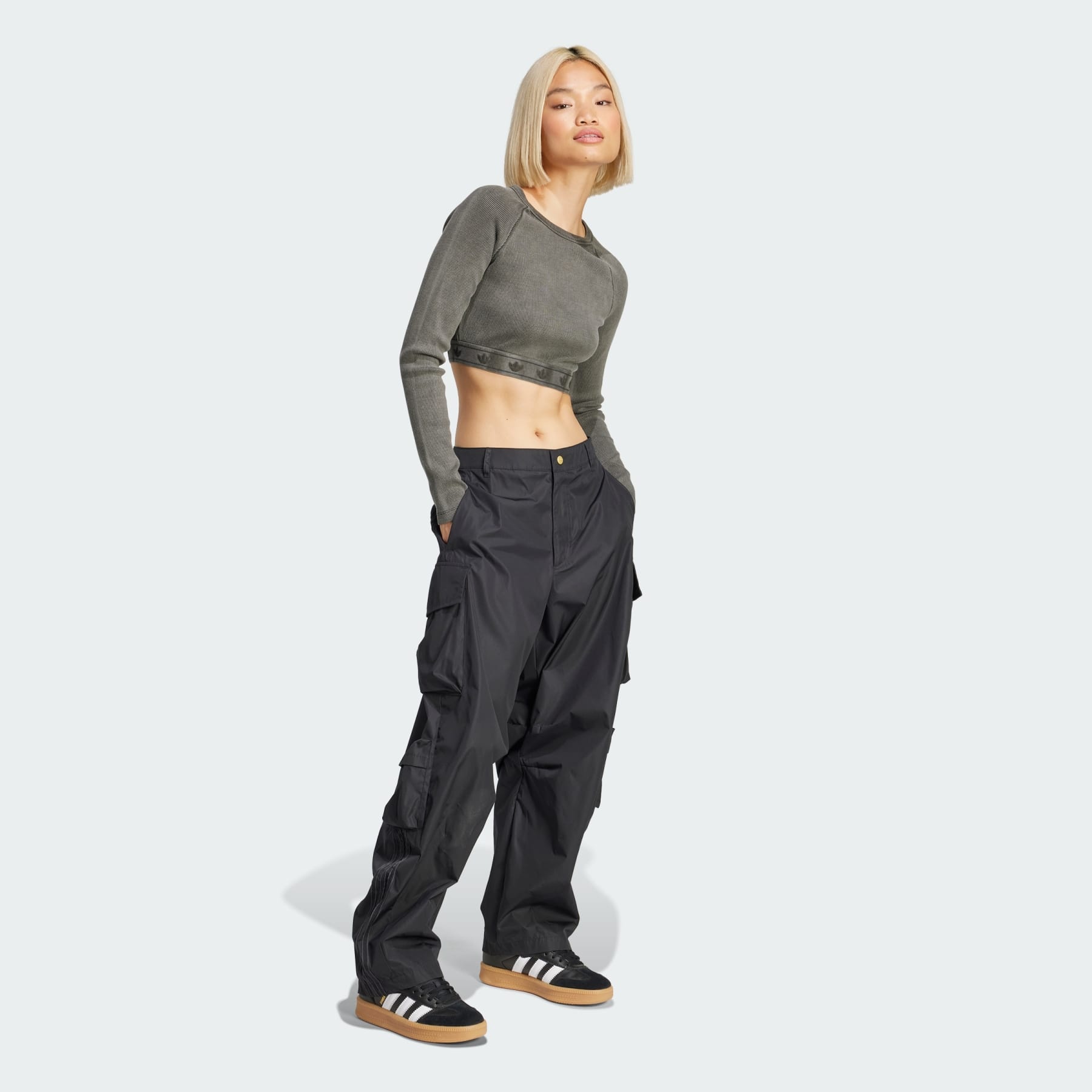 Ribbed Long Sleeve Crop Top - 4