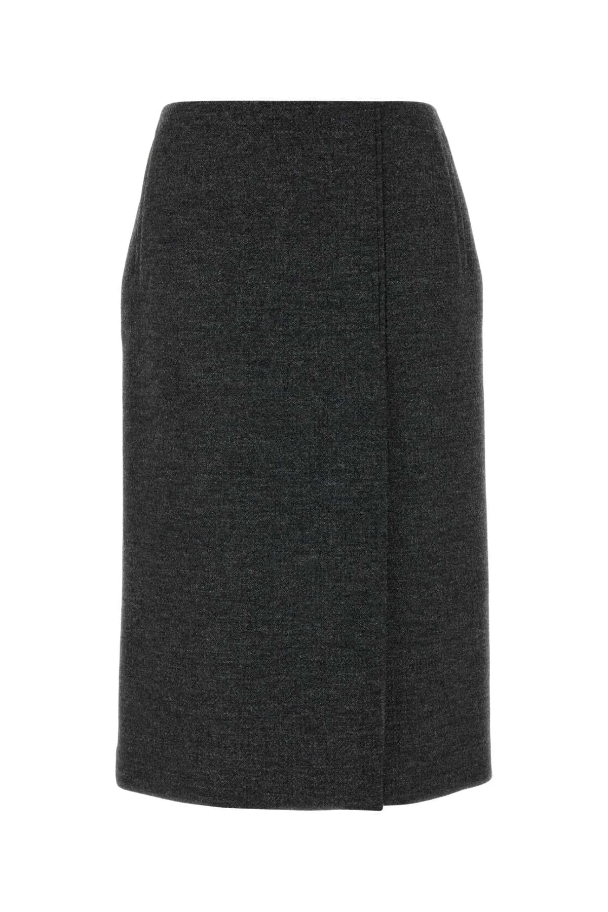 Prada Women Charcoal Wool Skirt - 1