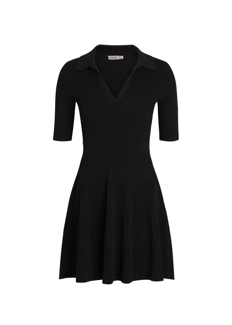 Simkhai Patricia Ribbed Knit Mini Polo Dress 1