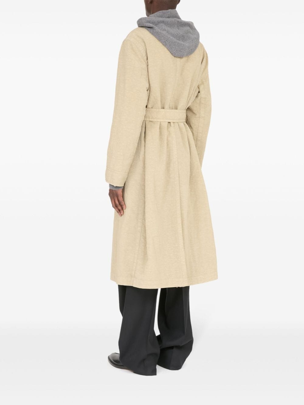 canvas belted trench coat - 5