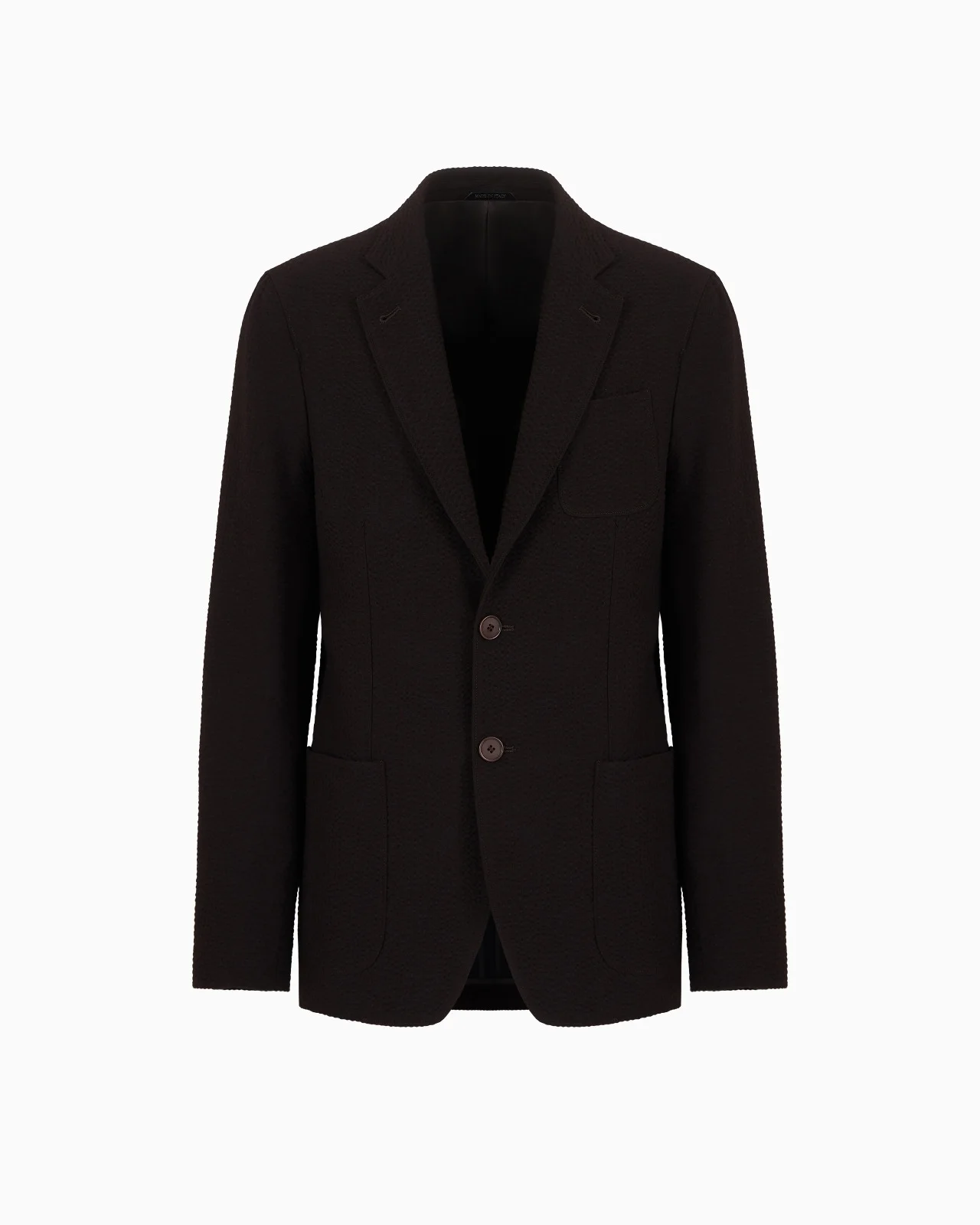 Upton line single-breasted jacket in virgin wool and cashmere seersucker - 1