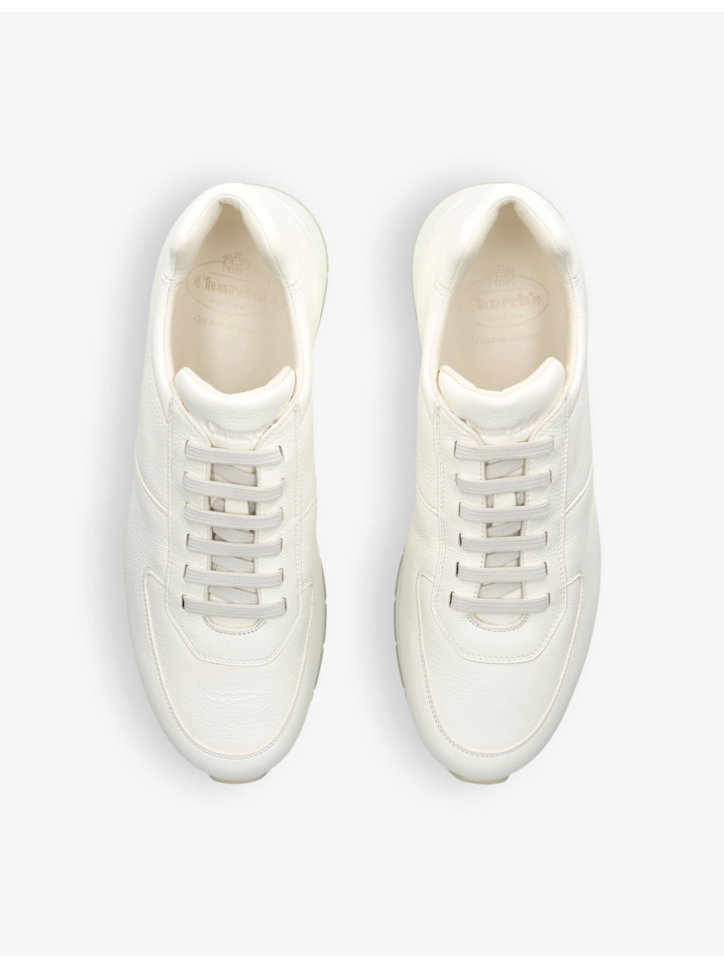 Livingston logo-embossed leather low-top trainers - 2