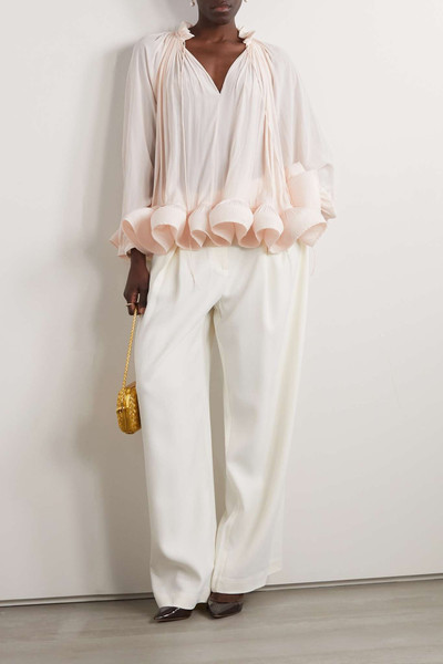 Lanvin Ruffled gathered charmeuse blouse outlook