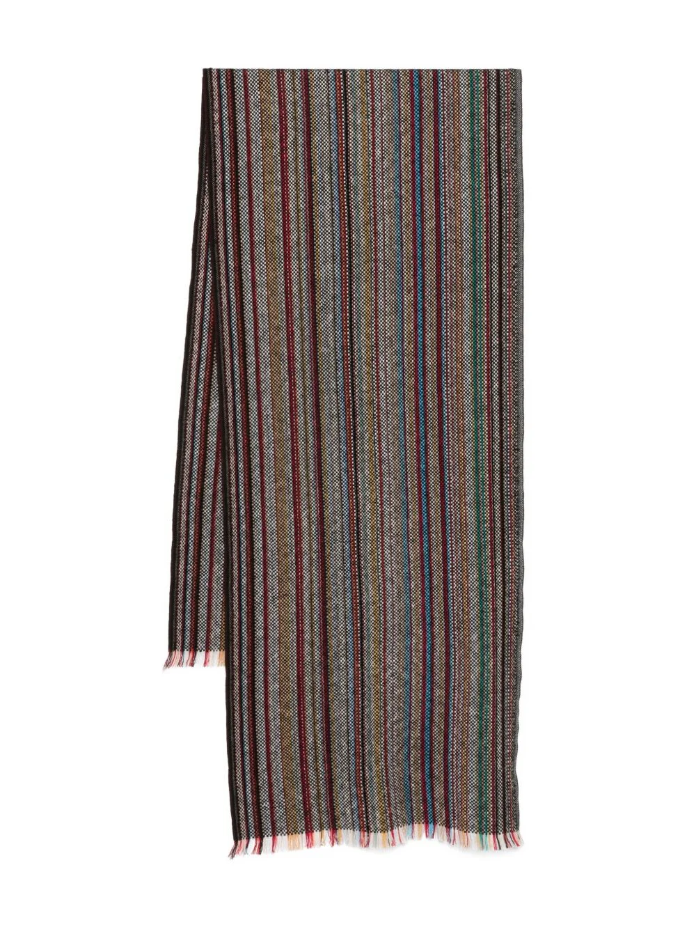 striped fringed scarf - 1
