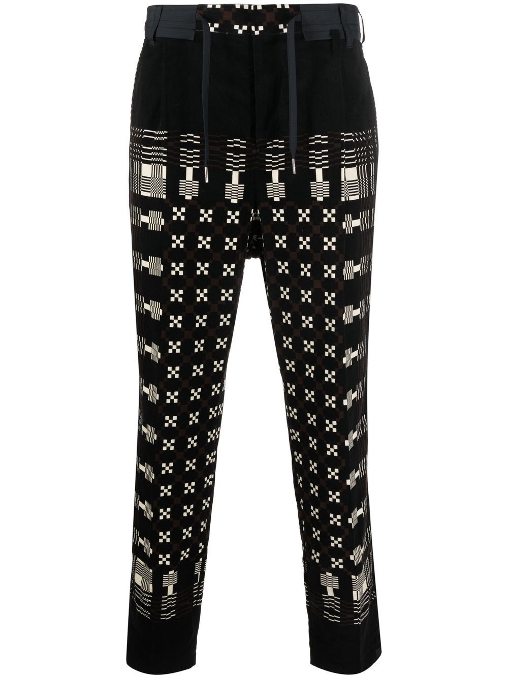 graphic-print tapered-leg trousers - 1