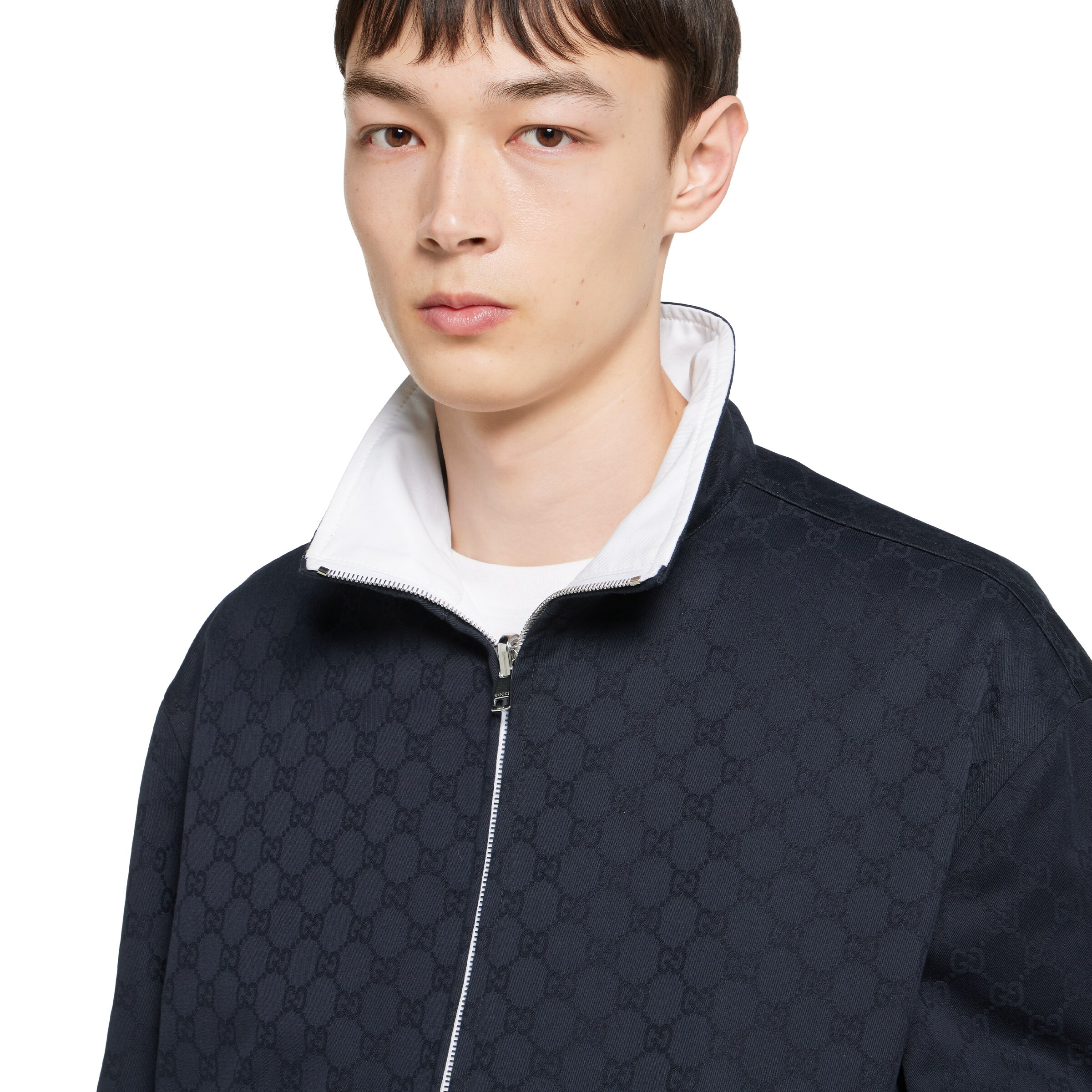 Reversible cotton gabardine zip jacket - 5