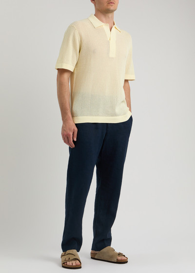 NN07 Huxley open-knit cotton-blend polo shirt outlook