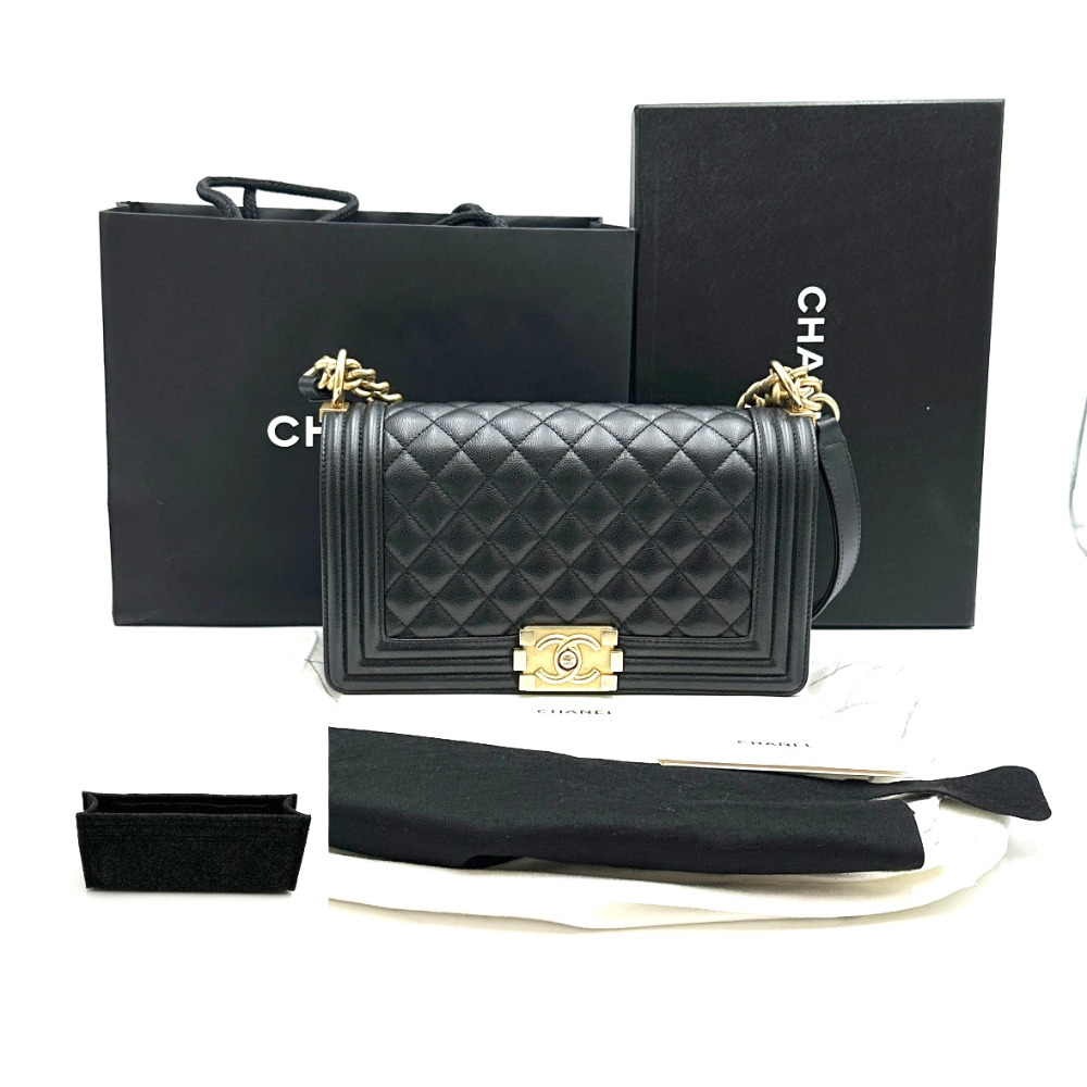 Chanel Black Caviar Boy Bag Medium (Built-in Chip) - 15