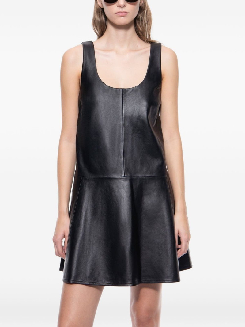 Thalia A-line leather mini dress 5