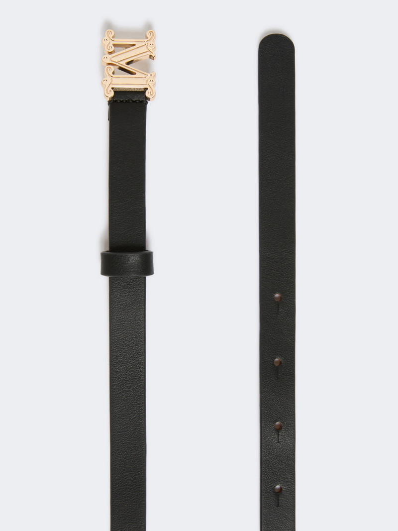 Max Mara MGRAZIATA15 Leather Monogram belt - BLACK outlook