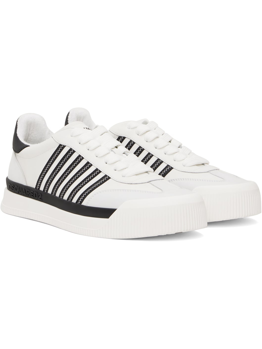 White & Black New Jersey Sneakers - 4