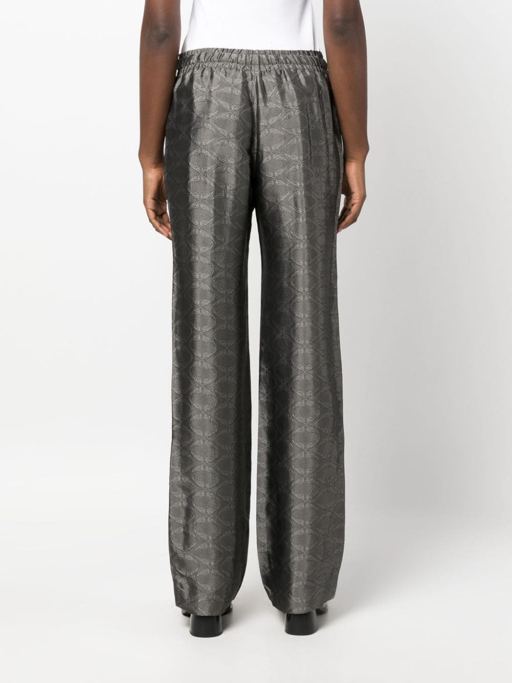 Pomy patterned-jacquard flared trousers - 4