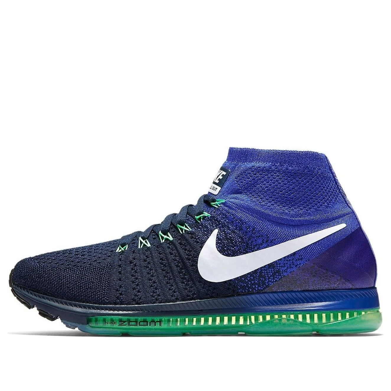 Nike All Out Flyknit 'College Navy White Black Electro Green' 844134-404 - 1