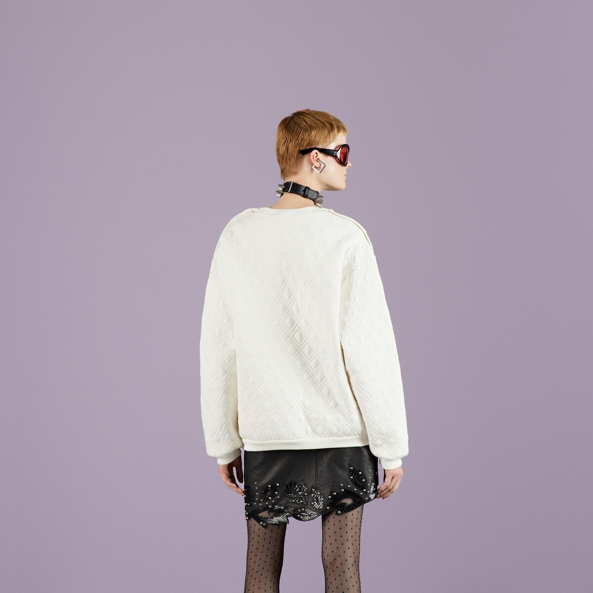 Gucci vintage logo quilted sweatshirt - 6