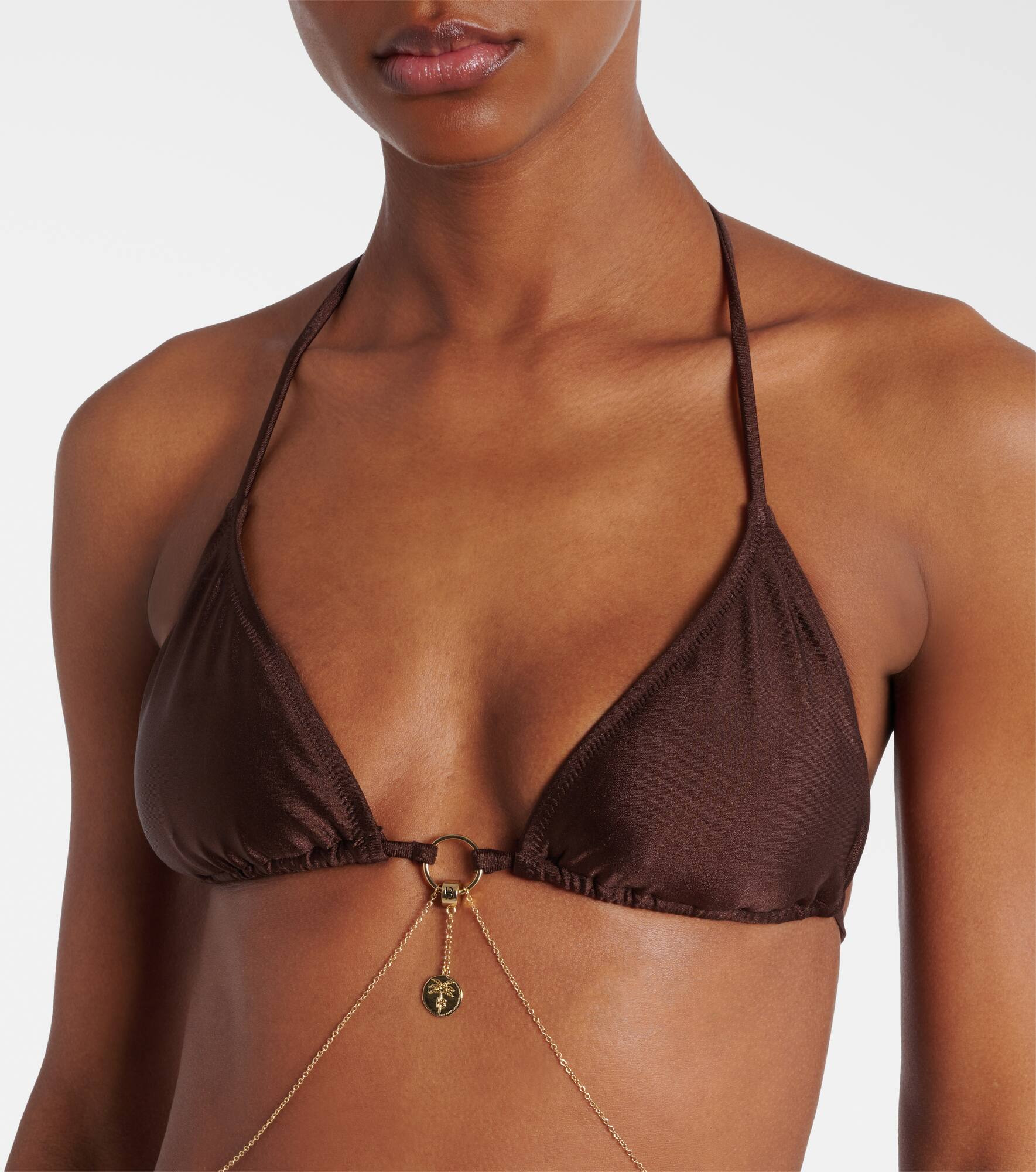 Chain embellished bikini top - 4