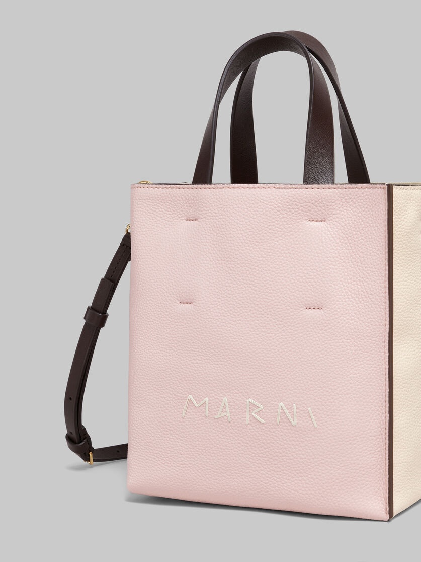 MUSEO SOFT MINI BAG IN PINK COLOUR-BLOCK LEATHER WITH MARNI MENDING - 5