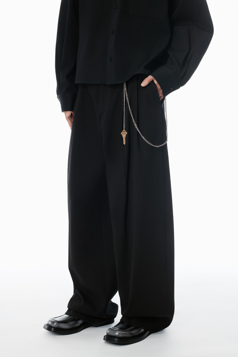 Black Cotton Pants with Key Hardware 3