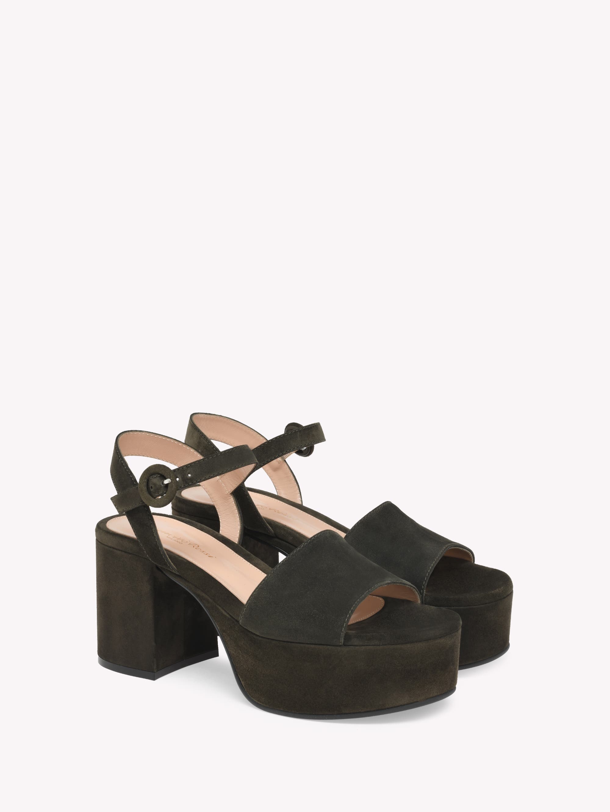 Gianvito Rossi Carol Sandals in Green Suede at Nordstrom - 2
