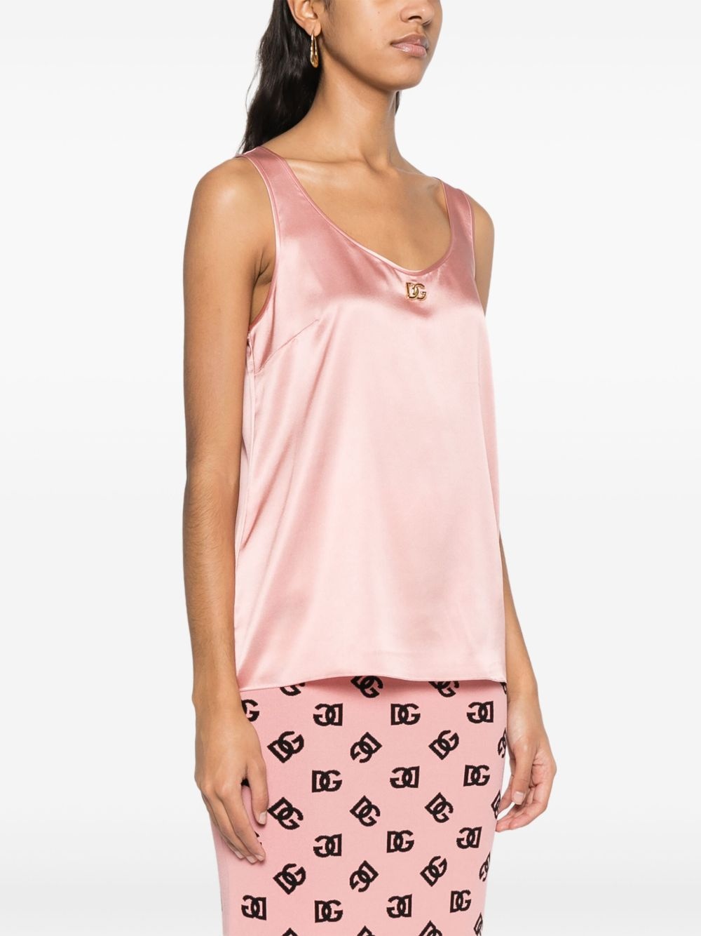 logo-plaque satin top - 3