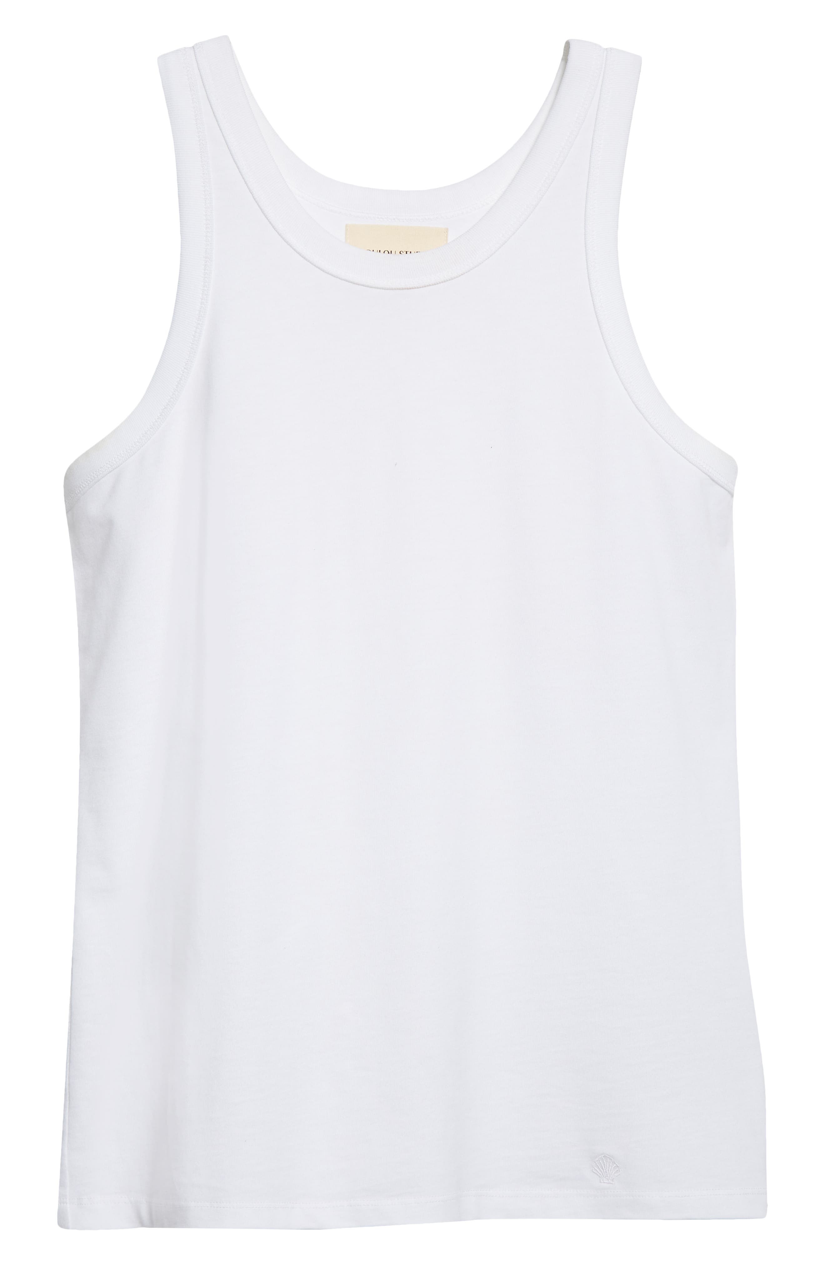 LOULOU DE SAISON Poso Supima® Cotton Tank in White at Nordstrom - 5
