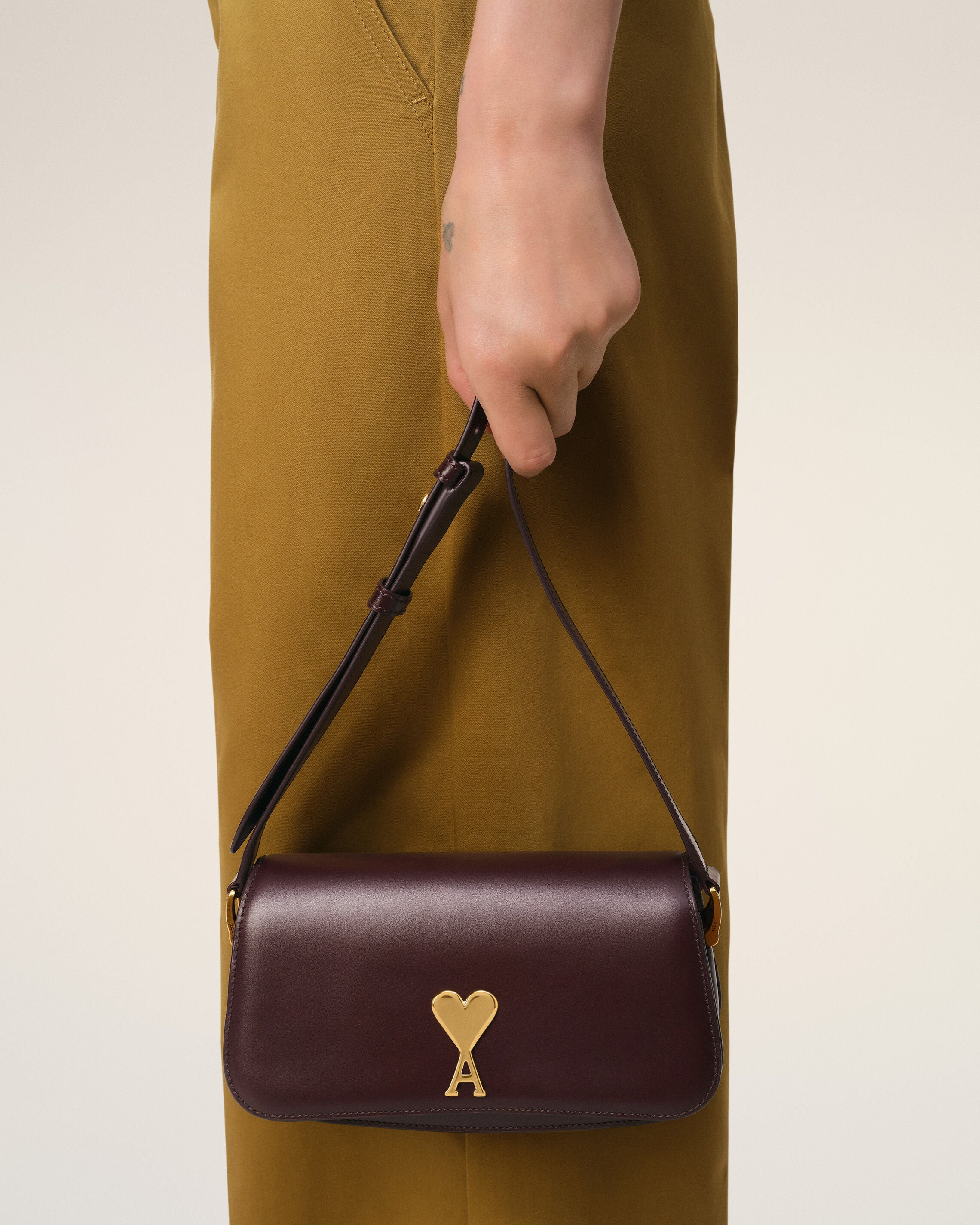 BURGUNDY LEATHER SHOULDER BAG PARIS PARIS BAG - 2