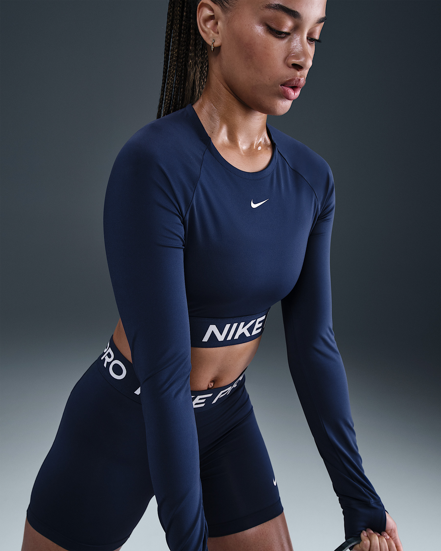 Nike Pro Women's Dri-FIT Cropped Long-Sleeve Top - 3