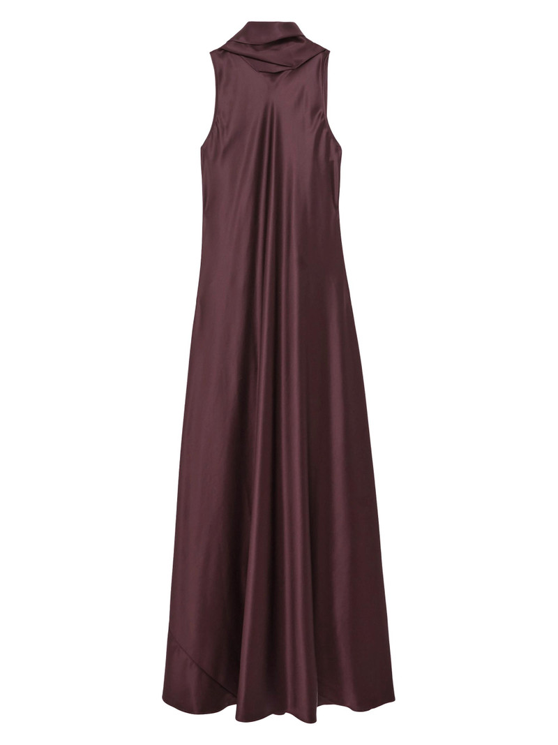 Women's Fae Satin Capeback Dress - Burgundy 1