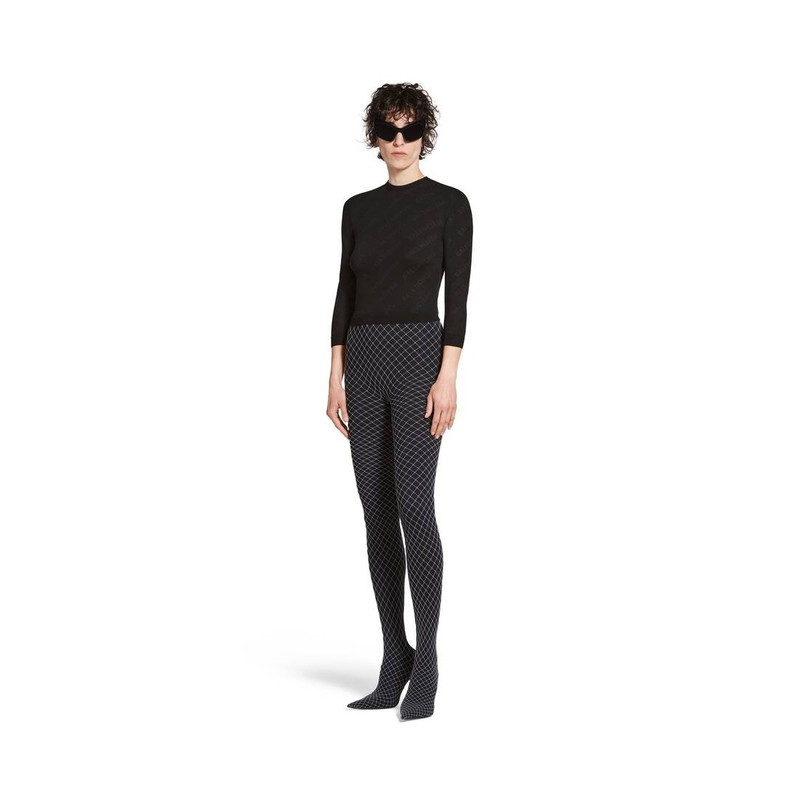 BALENCIAGA Women's Mini Allover Logo Sweater in Black outlook