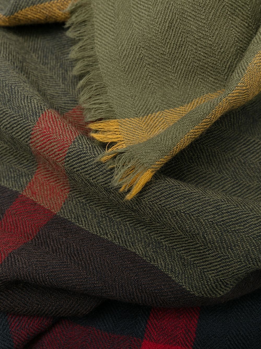 checked frayed edge scarf - 3