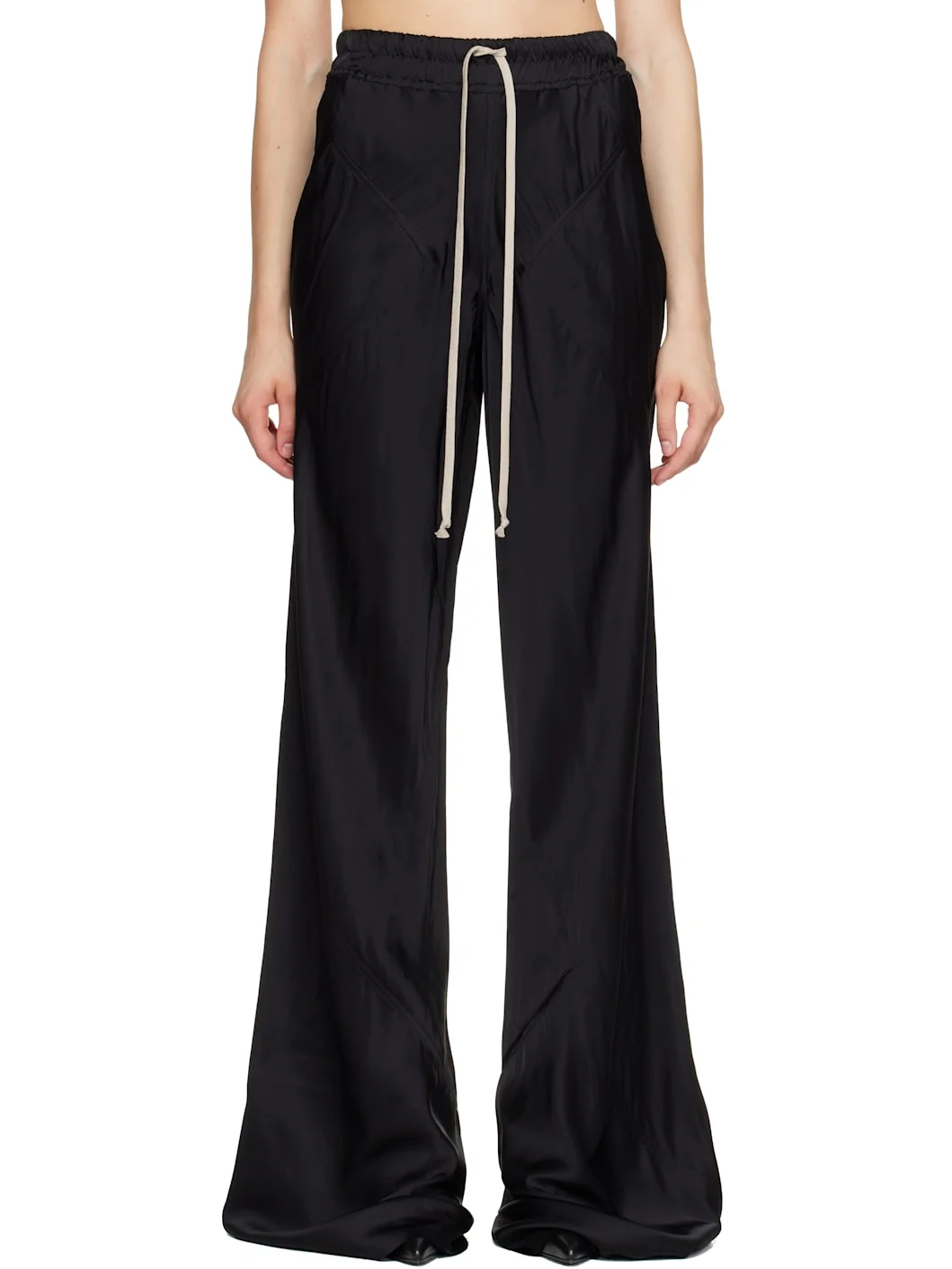 Black Tower Drawstring Bias Trousers - 1