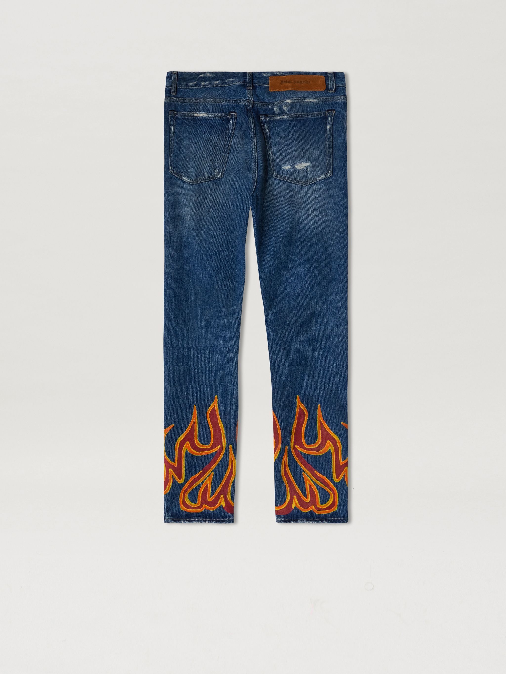 BURNING FLAMES REGULAR DENIM PANTS - 7