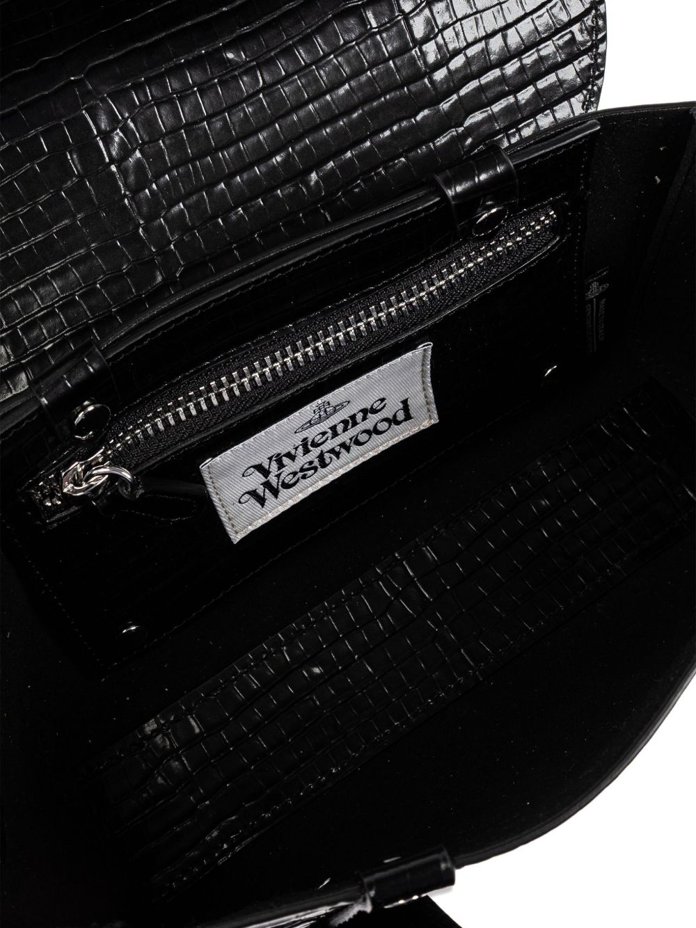 croc-embossed tote bag - 5