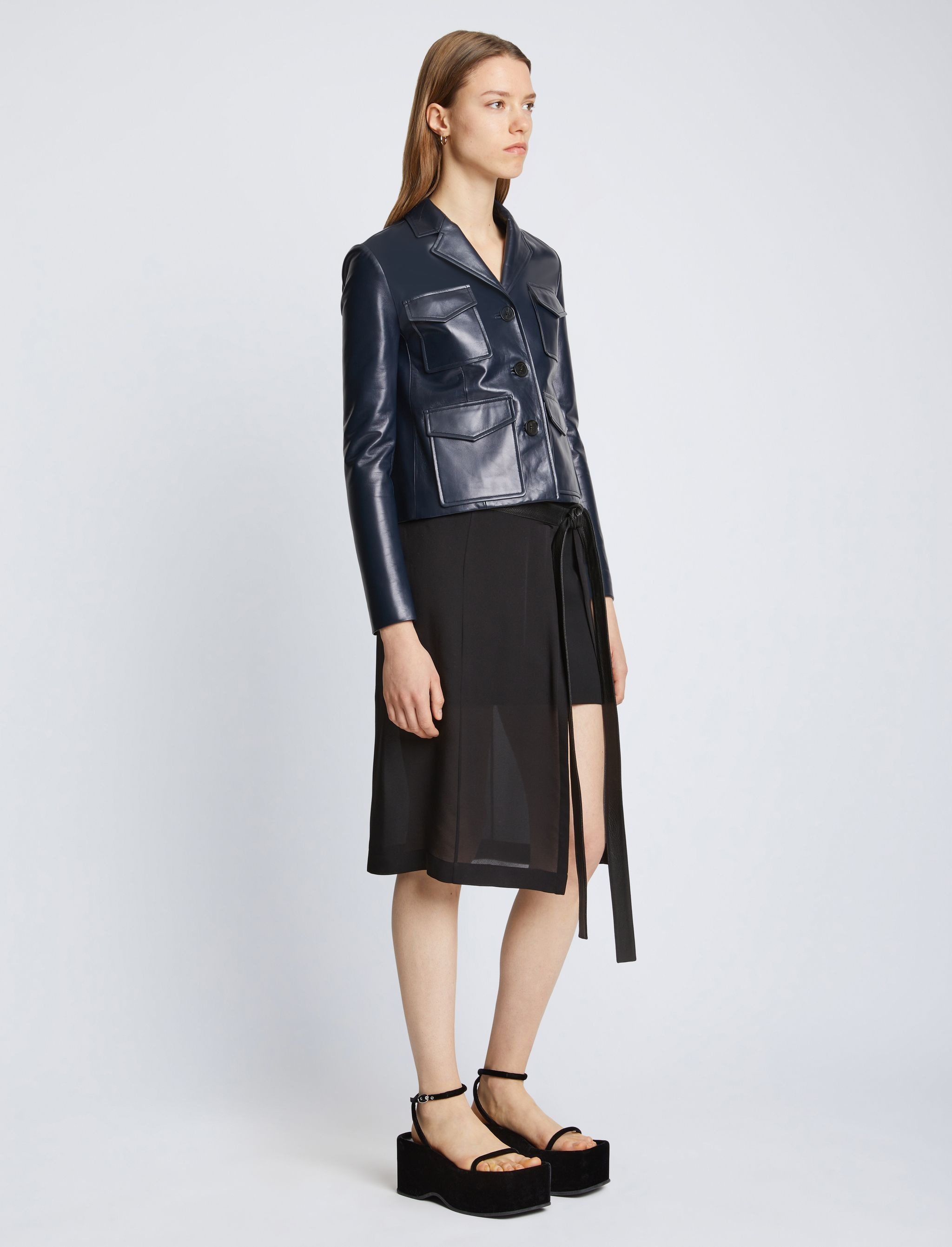 Glossy Leather Jacket - 4