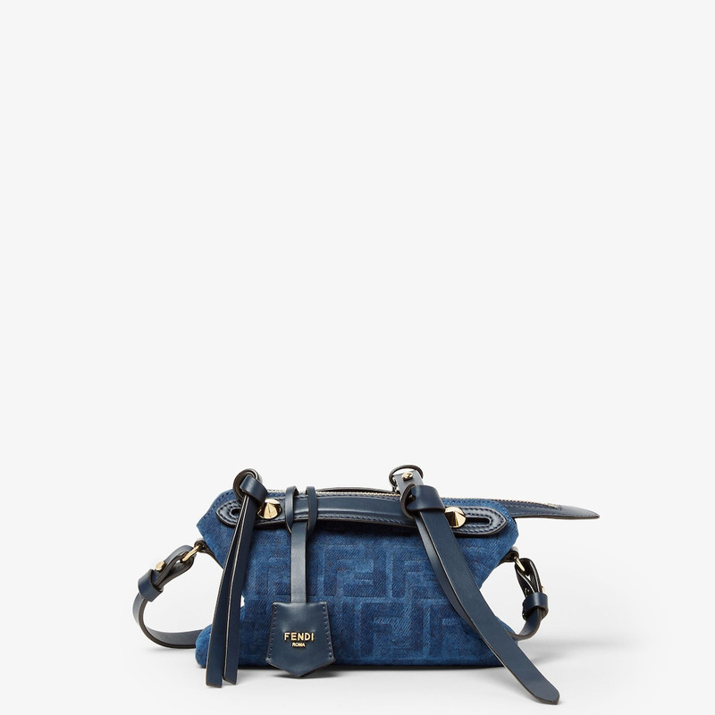 By The Way Soft Mini Blue FF denim flocked mini-bag 3