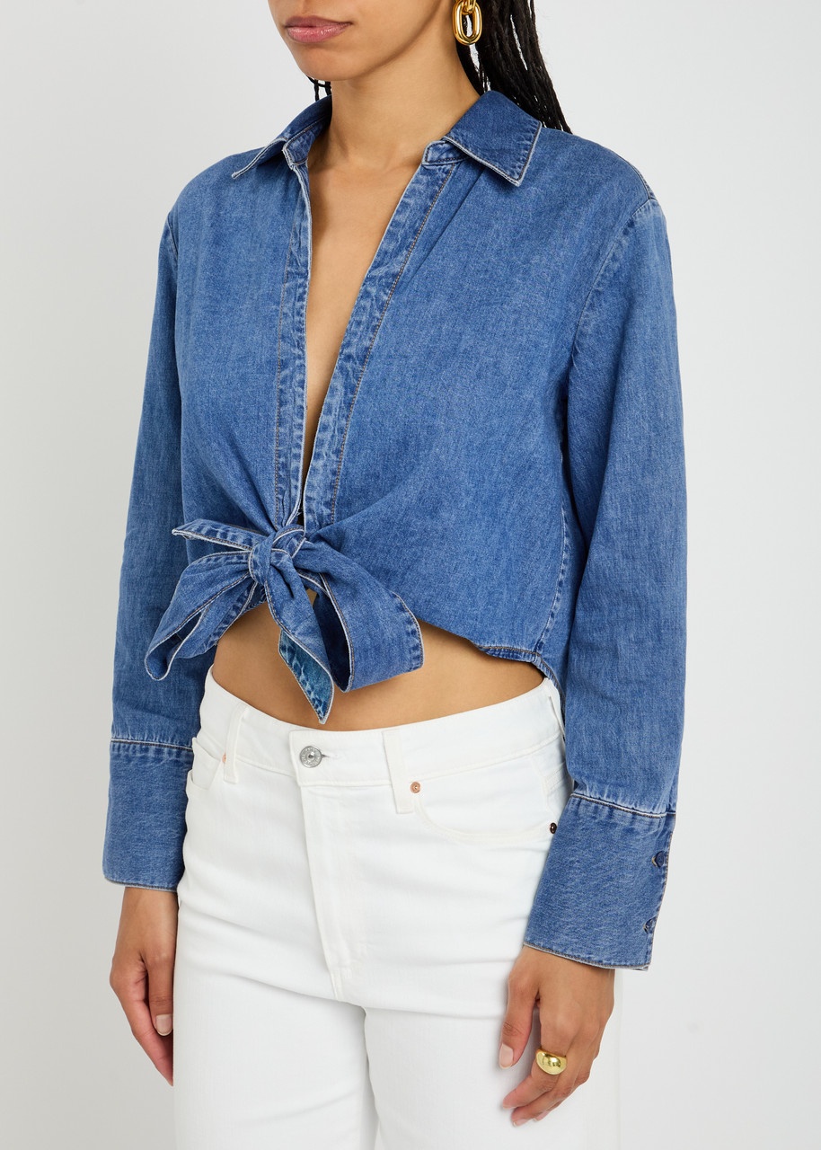 Alice + Olivia Hannon Chambray Denim Shirt - 2