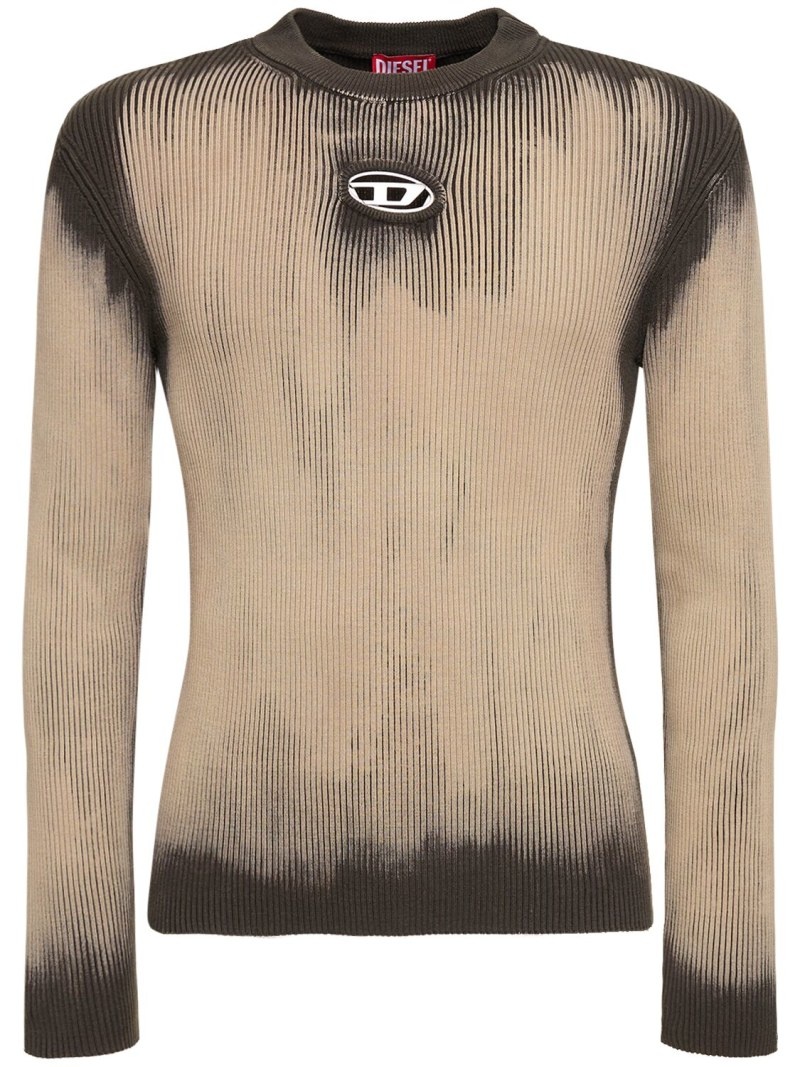 Oval-D slim cotton blend knit sweater - 1