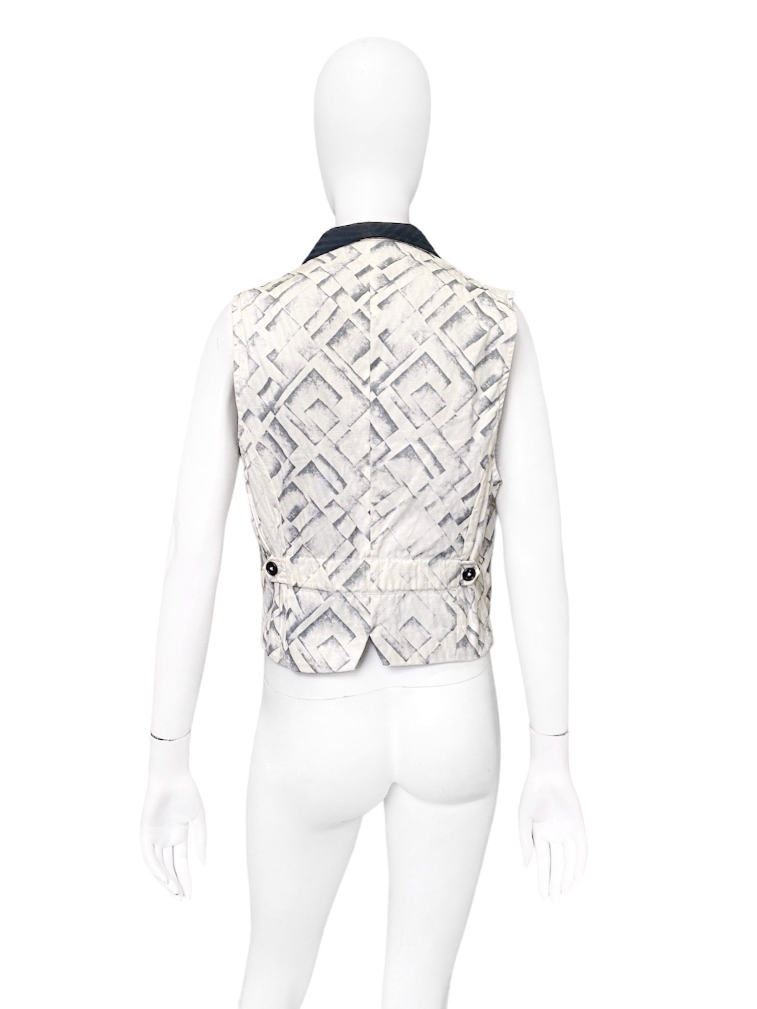Ann Demeulemeester Spring 2008 Abstract Tyre Print Gillet Vest Top XS - 7