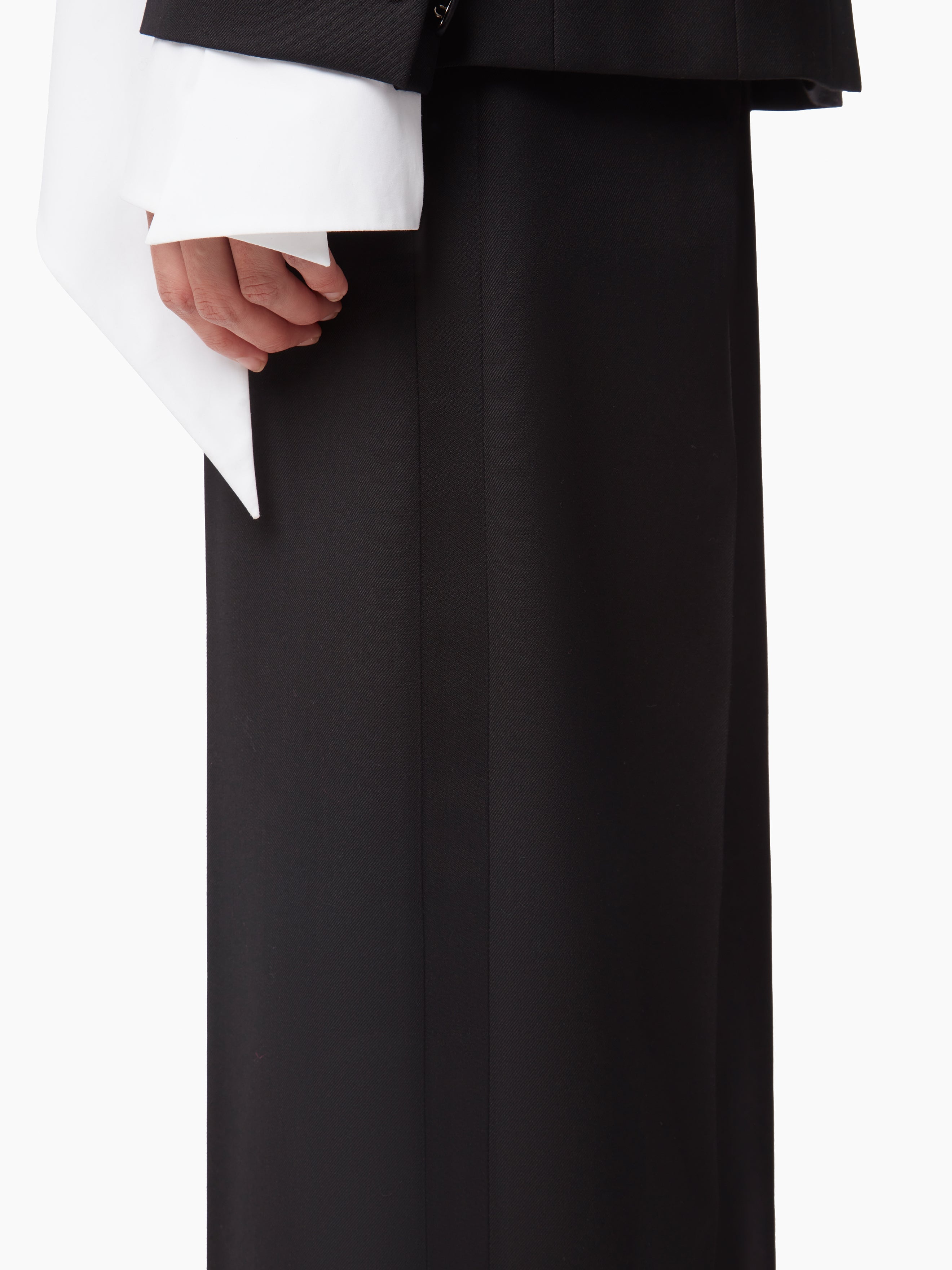 WIDE LEG PANTS WITH SATIN TRIM - 2